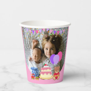 Vasos De Papel Niños pequeños rosados juguetes conmemoración del 