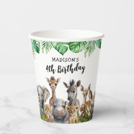 Vasos De Papel Niños Safari Fiestas Animales Cumpleaños