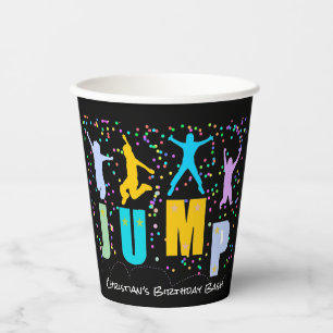 Vasos De Papel Niños Saltan y Juegan Trampoline Cumpleaños Bash