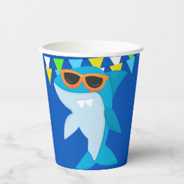 Vasos De Papel Niños Tiburón Azul Cumpleaños Fintástico