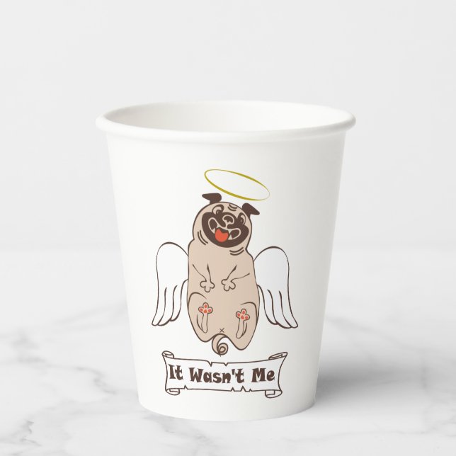 Vasos De Papel No fue una cita graciosa de ángel pug de mí (Anverso)