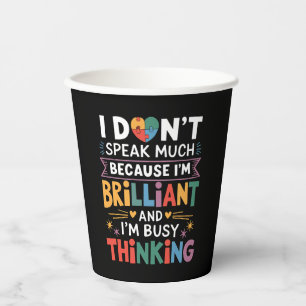 Vasos De Papel No Hablo Mucho Autismo Brillante Autista