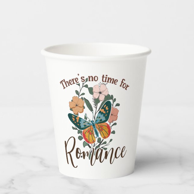 VASOS DE PAPEL NO HAY TIEMPO PARA ROMANCE (Anverso)