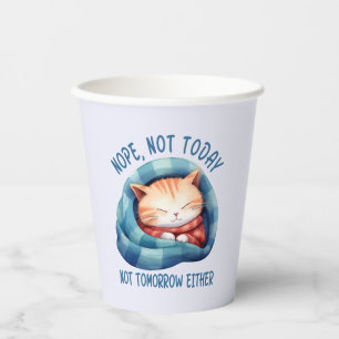 Vasos De Papel No Hoy, No Mañana: Humor De Gato Introvertido