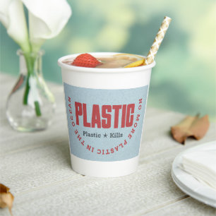 Vasos De Papel No más plástico en el océano   Contaminación oceán