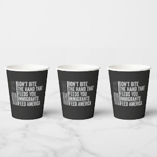 Vasos De Papel No muerdas la mano que te da de comer estadouniden