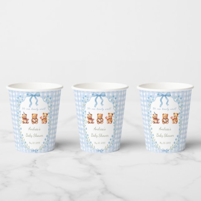 Vasos De Papel No Podemos Esperar Más Fiesta de Bebé de Cuadros A (Multi)