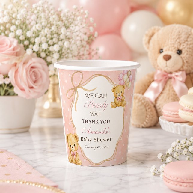 Vasos De Papel No Podemos Esperar Más Niña Rosa Cumpleaños (Subido por el creador)
