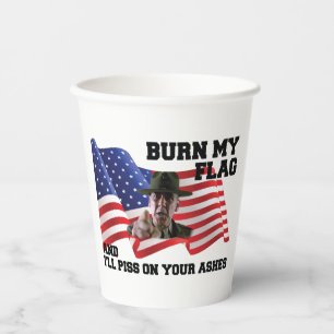 Vasos De Papel No queme mi bandera