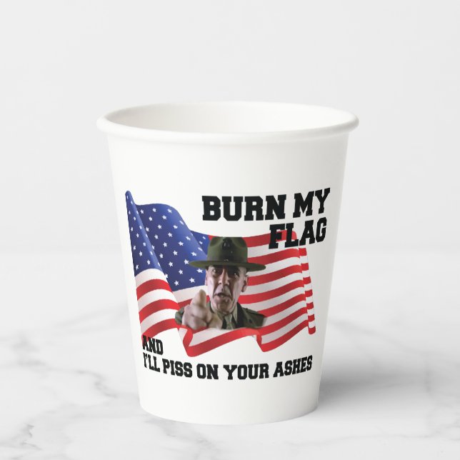 Vasos De Papel No queme mi bandera (Anverso)