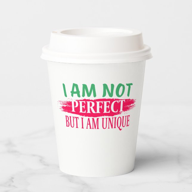 Vasos De Papel No soy perfecto, pero soy único (Reverso )