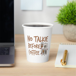 Vasos De Papel No Talkie Before Coffee funny cat lover gift