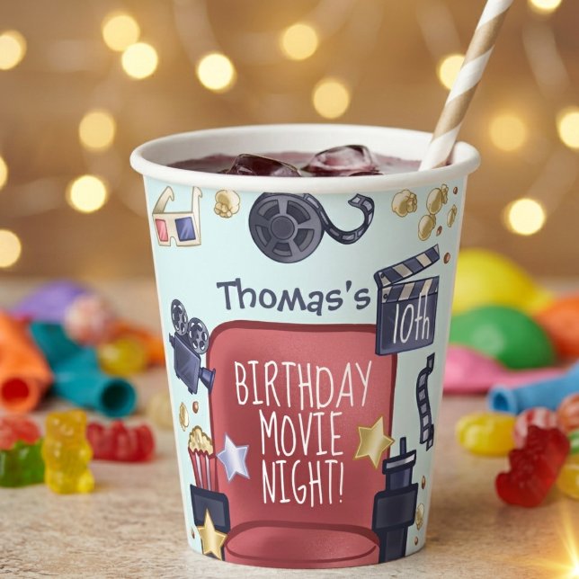 Vasos De Papel Noche de cine de cumpleaños (Subido por el creador)