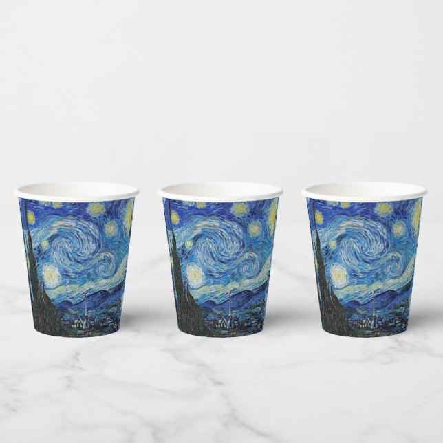 Vasos De Papel Noche estrellada de Vincent van Gogh (Multi)