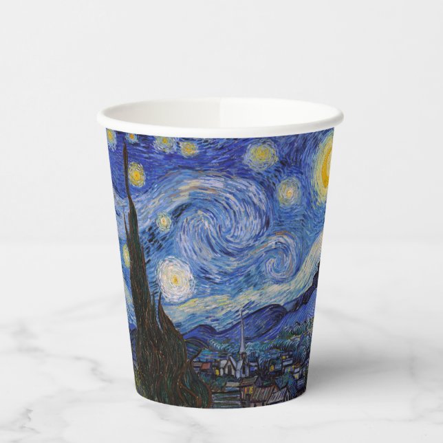 Vasos De Papel Noche estrellada: Saint Remy de Vincent Van Gogh (Izquierda)