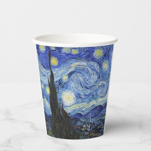 Vasos De Papel Noche estrellada Van Gogh Cuadros de papel (Anverso)