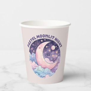 Vasos De Papel Noche Pastel Moonlit - Luna Crescent Dreamy