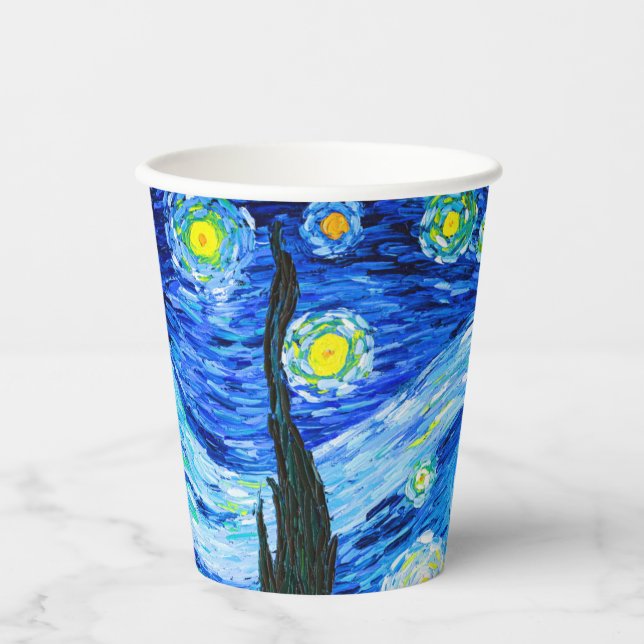 Vasos De Papel Noche Van Gogh Starry (Anverso)