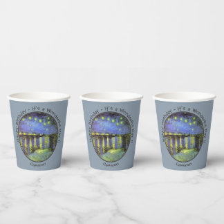 Vasos De Papel Noche van Gogh Starry sobre artículos de Fiesta en