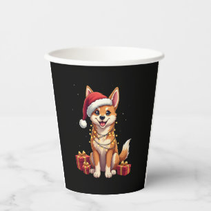 Vasos De Papel Nochebuena divertida iluminando Santa Hat Tamaskan