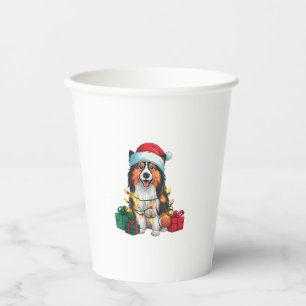 Vasos De Papel Nochebuena divertida iluminando Santa Hat Tamaskan