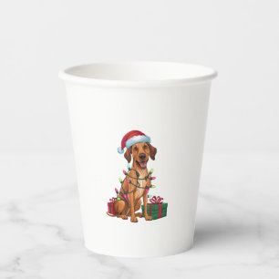 Vasos De Papel Noches iluminando Santa Hat Thai Ridgeback Dog Nav