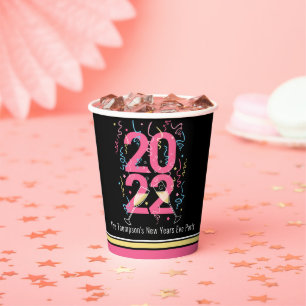 Vasos De Papel Nochevieja Fiesta champagne streamers 2022 