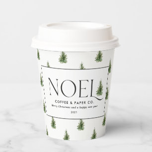 Vasos De Papel Noel, Navidades de negocios de tipografía moderna