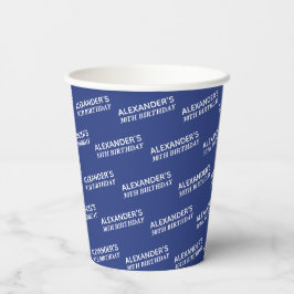 Vasos De Papel Nombre Azul Marino Cumpleaños 30