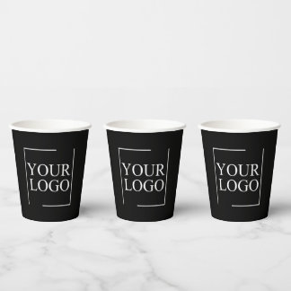 Vasos De Papel Nombre comercial Añadir logotipo Empresa profesion