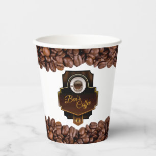 Vasos De Papel Nombre comercial del Personalizado de cafetería