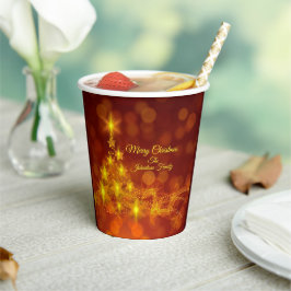 Vasos De Papel Nombre de cambio de árbol de estrellas de oro de c