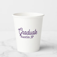 nombre de graduación morado simple minimalista ele