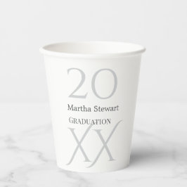 Vasos De Papel nombre de graduación negrita 20XX felicitaciones a