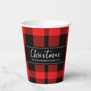 Vasos De Papel Nombre de la familia de Navidades Minimalistas col
