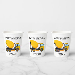 Vasos De Papel Nombre de la fiesta de cumpleaños infantil con cam