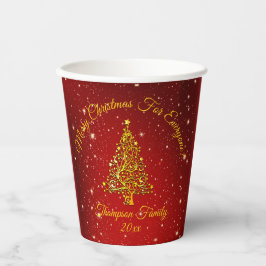 Vasos De Papel Nombre de las estrellas del árbol de oro rojo de c