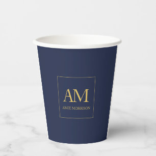 Vasos De Papel Nombre de las letras iniciales del monograma de lo
