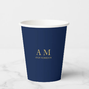 Vasos De Papel Nombre de las letras iniciales profesionales de lo