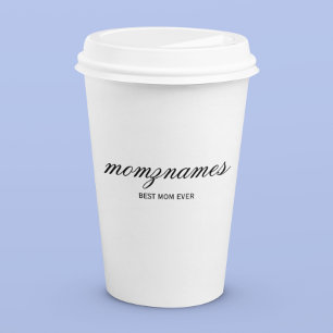 Vasos De Papel Nombre de mejor caligrafía de mamá de todos los ti