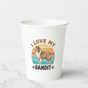Vasos De Papel Nombre de perro personalizado Diseño de amante de