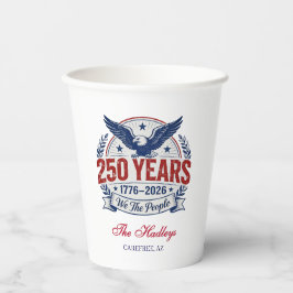 Vasos De Papel Nombre del 250 Aniversario de EE. UU.