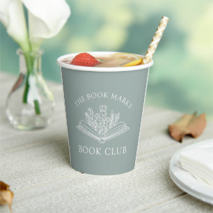 Vasos De Papel Nombre del Club de Lectura Personalizado