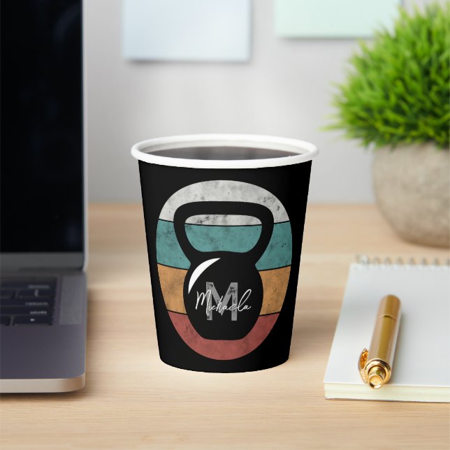 Vasos De Papel Nombre del monograma del personalizado del timbre  (in situ)