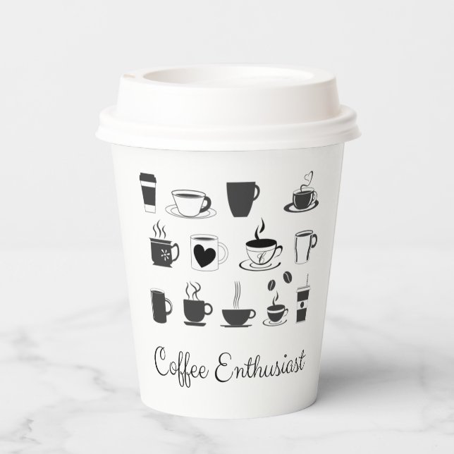 Vasos De Papel Nombre del personalizado Coffee Lover | Café calie (Reverso )