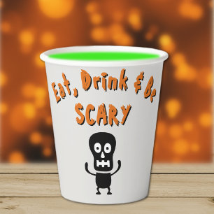 Vasos De Papel Nombre, divertida bebida y asusta Halloween