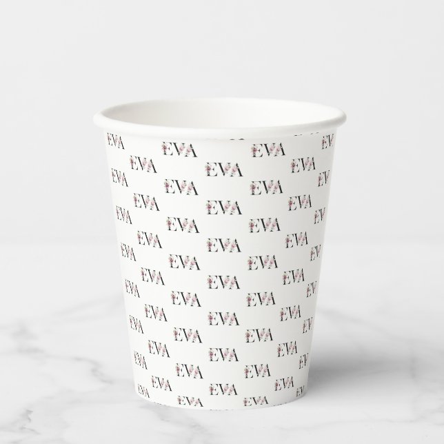 Vasos De Papel Nombre, Eva (Anverso)