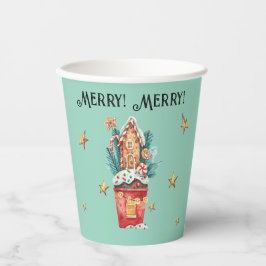 Vasos De Papel Nombre, Merry Merry Cute Gingerbread House Planta