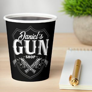 Vasos De Papel NOMBRE Personalizado Antiguos Revólveres Tienda de