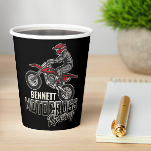 Vasos De Papel NOMBRE personalizado Carreras Motocross de ciclism